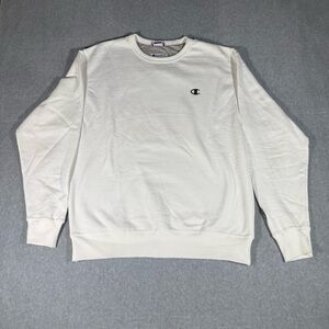 Champion men’s white embroidered logo pullover sweatshirt